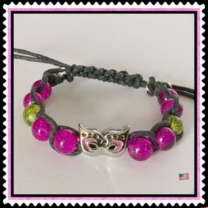 🆕✅ MACRAME MARDI GRAS EUROPEAN BEAD SILVER MASK.